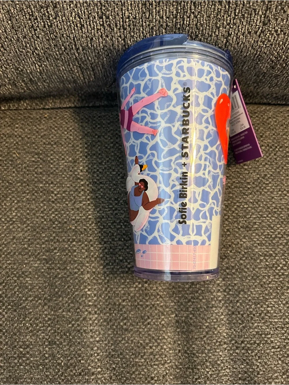 Starbucks Light Blue Pool-Print Tumbler. Sofie Birkin Pride Collaboration